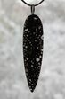 Black Agatized Dinosaur Bone Spear Pendant #4276-3